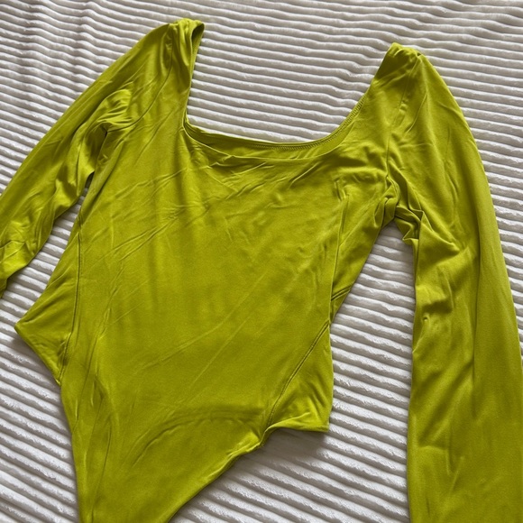 Lululemon Wundermost Ultra-Soft Nulu Square-Neck Long-Sleeve Bodysuit Lichen Lim - Picture 6 of 12